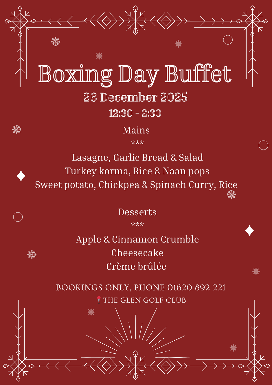 Boxing Day Buffet Boxing Day Buffet